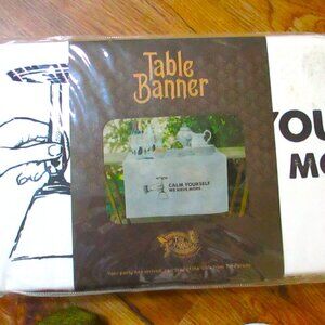 PARTY TABLE BANNER 32" X 74" POLYESTER & COTTON BRAND NEW SEALED